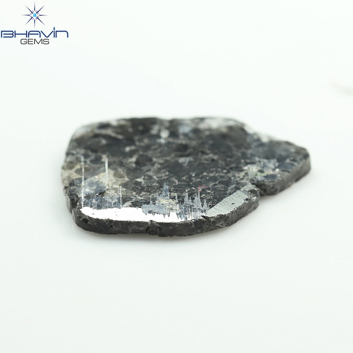 5.45 CT Natural Slice Diamond Salt And Pepper Color Clarity I3 (18.41 MM)