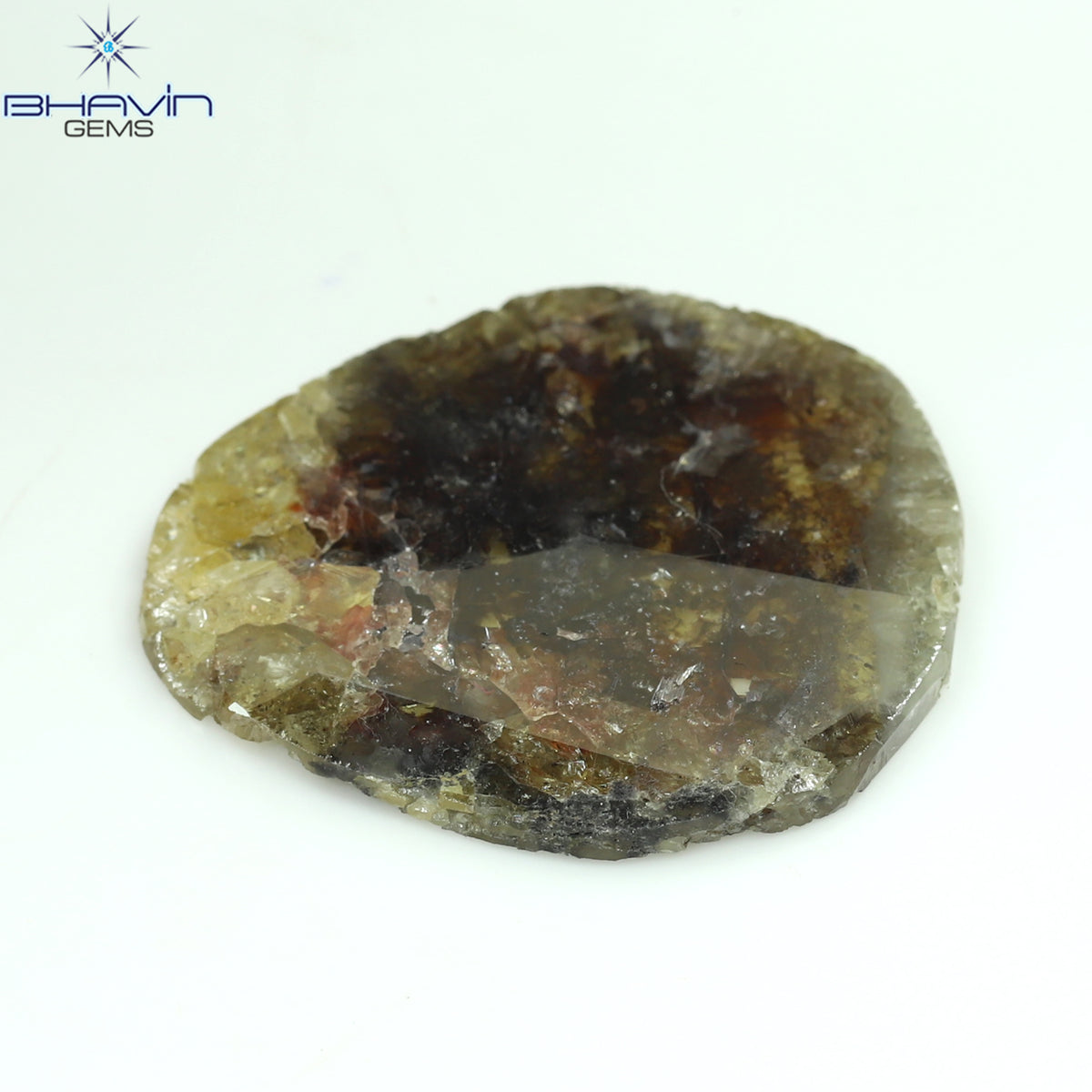 19.46 CT スライス シェイプ ナチュラル ダイヤモンド ソルト アンド ペッパー カラー I3 クラリティ (31.05 MM)