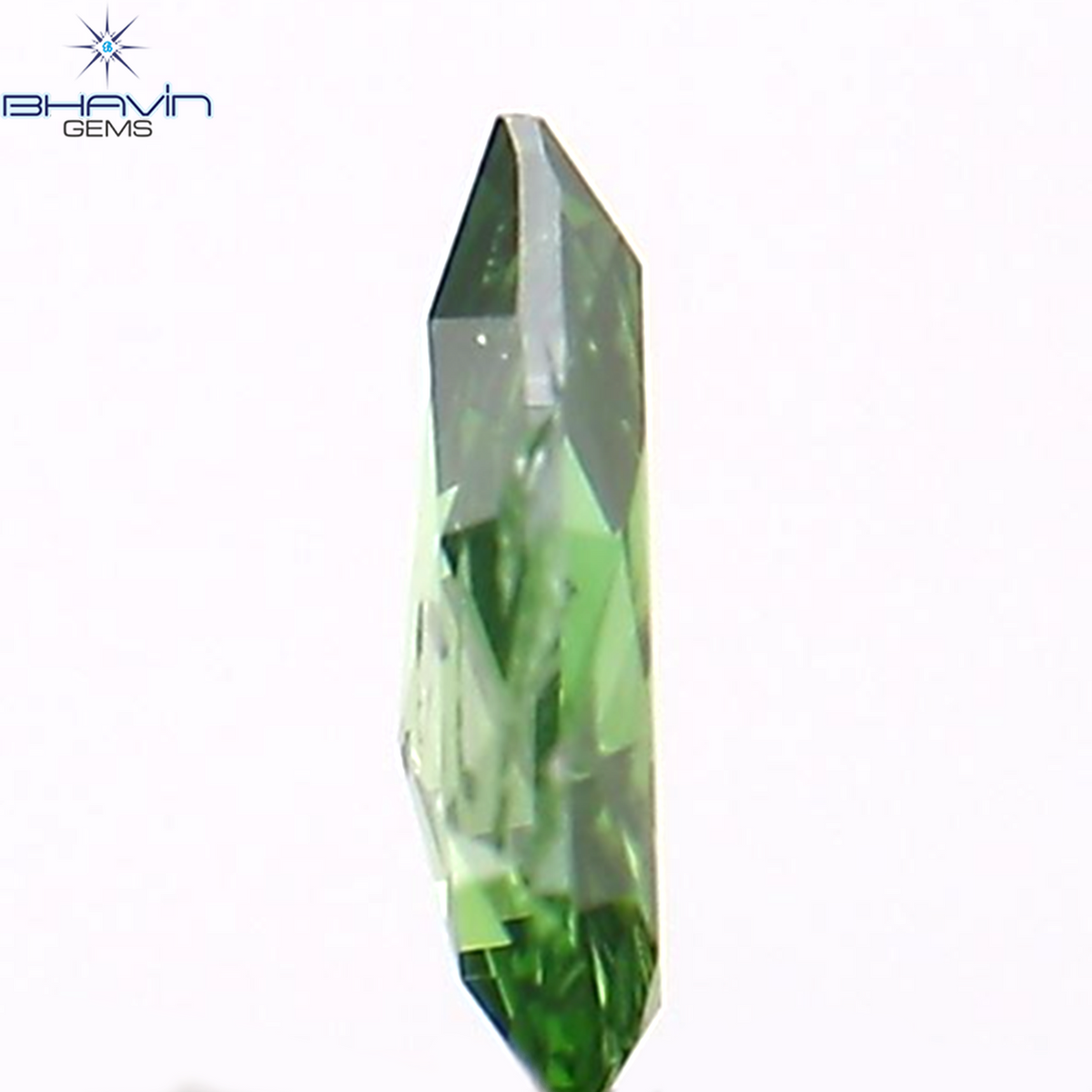 0.23 CT ペアシェイプ ナチュラル ダイヤモンド グリーン カラー I2 クラリティ (6.27 MM)