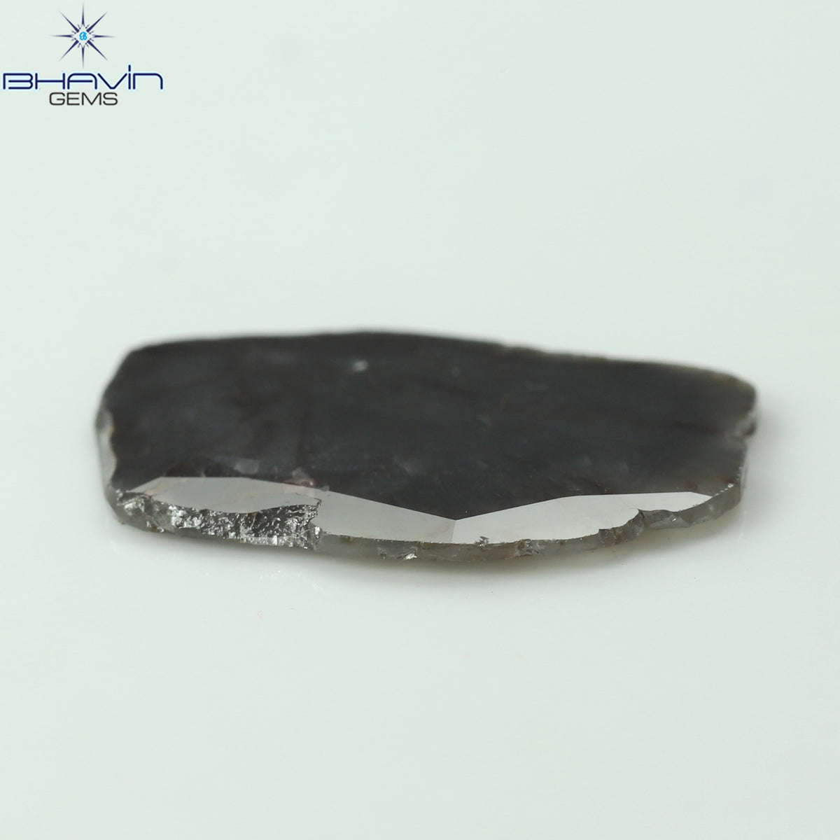 9.29 CT スライス シェイプ ナチュラル ダイヤモンド ブラウン グレー カラー I3 クラリティ (21.00 MM)