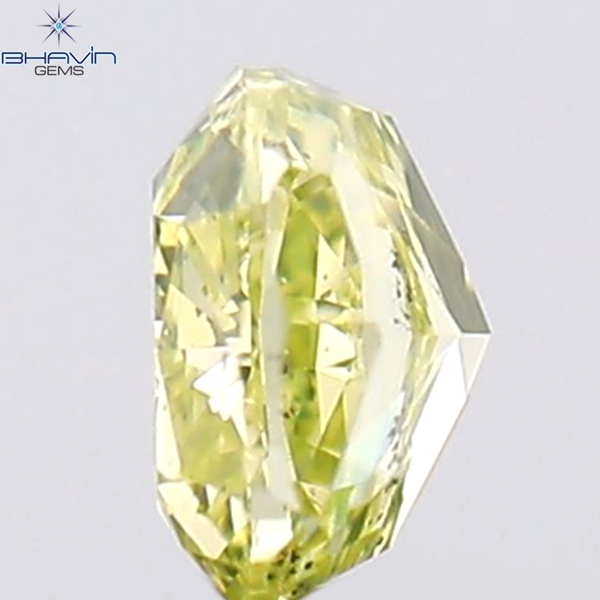 0.14 CT Natural Cushion Diamond Greenish Yellow Color Clarity SI1 (2.94 MM)