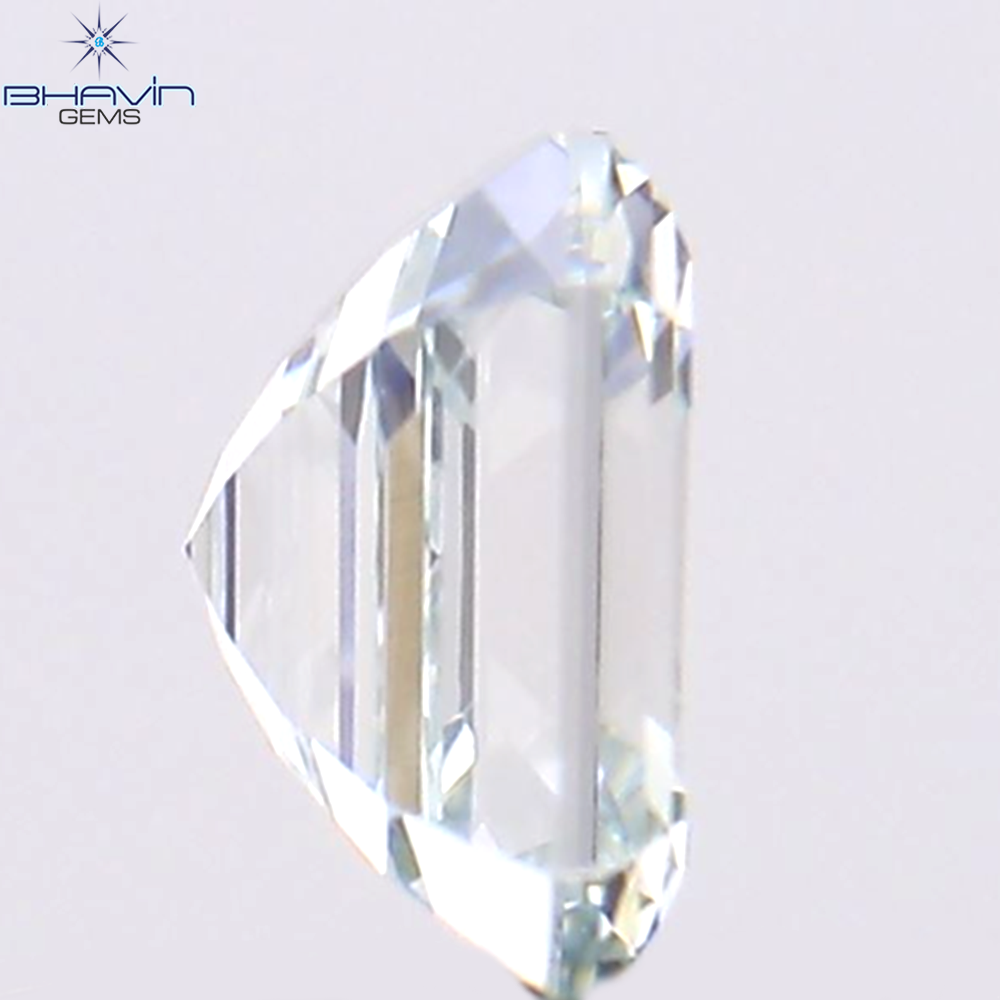0.33 CT アッシャー シェイプ ナチュラル ダイヤモンド グリーンがかったブルー カラー VS1 クラリティ (4.06 MM)
