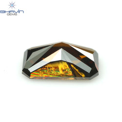 0.33 CT ラディアント ダイヤモンド コニャック カラー ナチュラル ダイヤモンド クラリティ SI2 (5.15 MM)