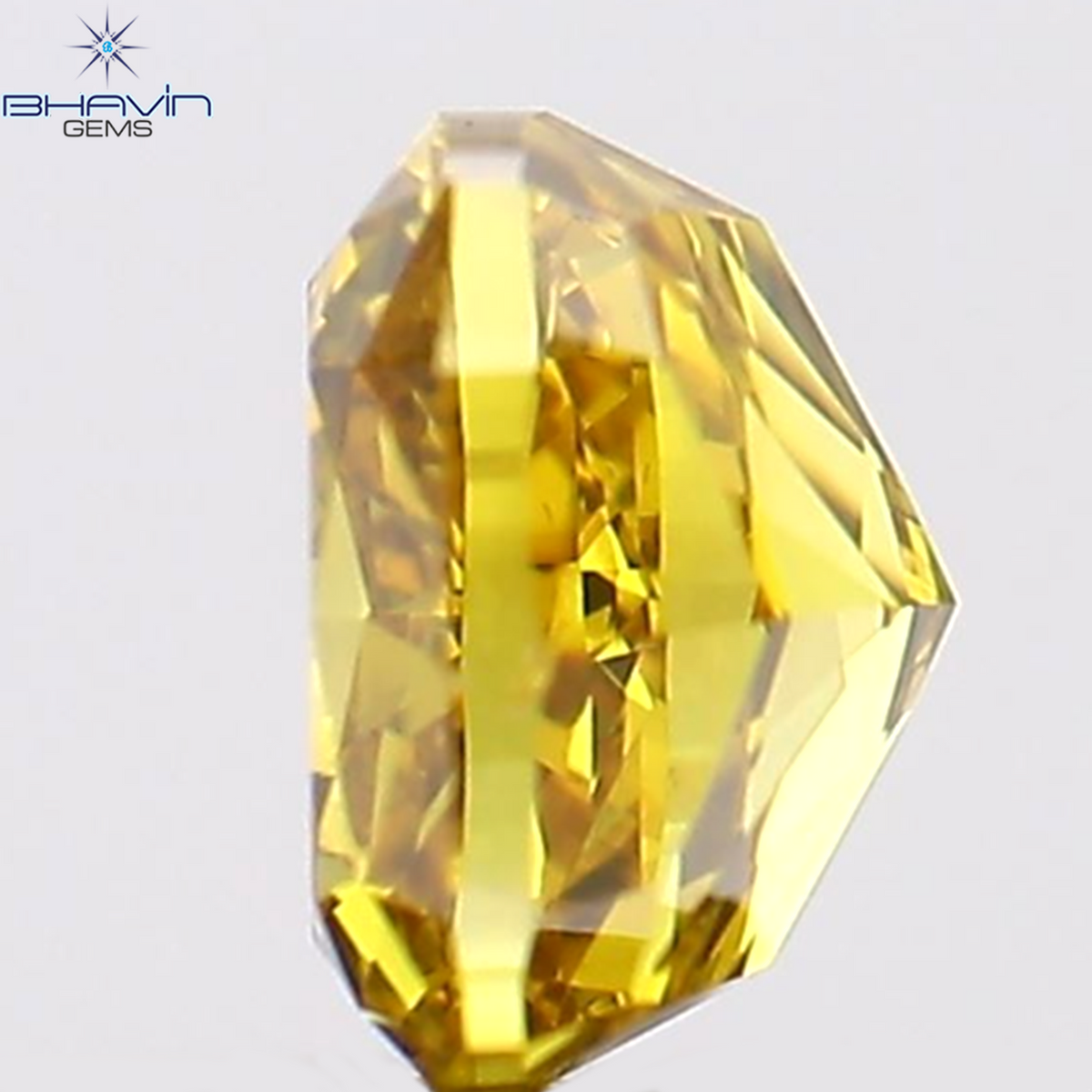 0.30 CT Natural Cushion Diamond Enhanced Orange Yellow Color Clarity SI1 (3.84 MM)