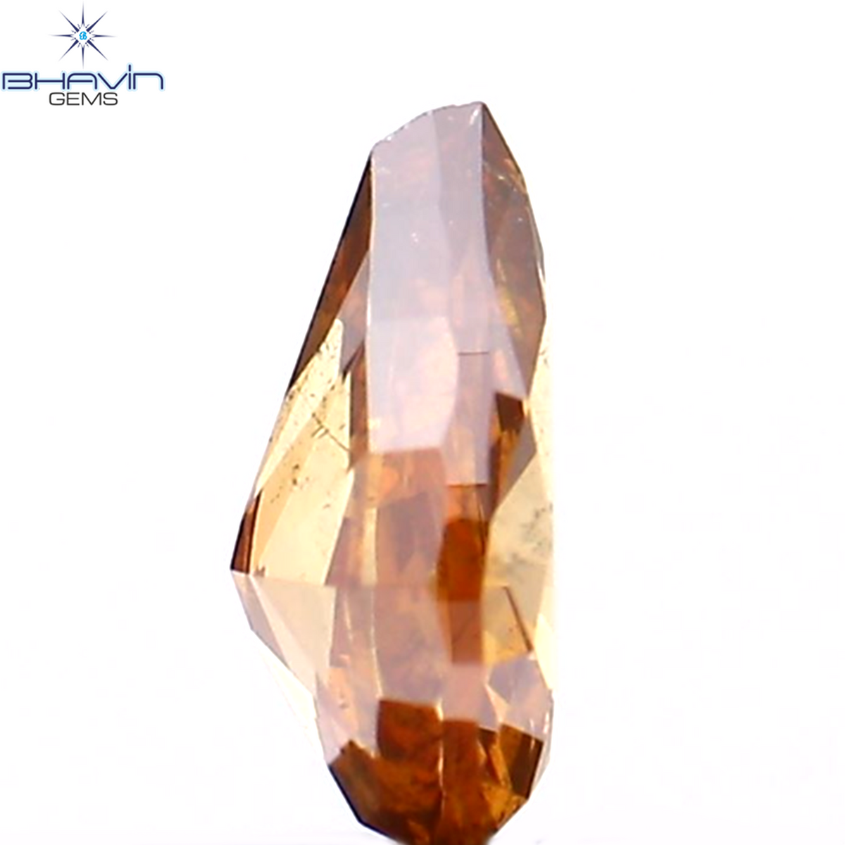 0.35 CT ペアシェイプ ナチュラル ダイヤモンド ピンク オレンジ色 SI1 クラリティ (5.73 MM)