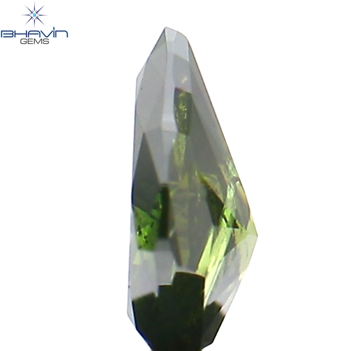 0.20 CT Natural Pear Diamond Enhanced Green Color Clarity I1 (4.70 MM)