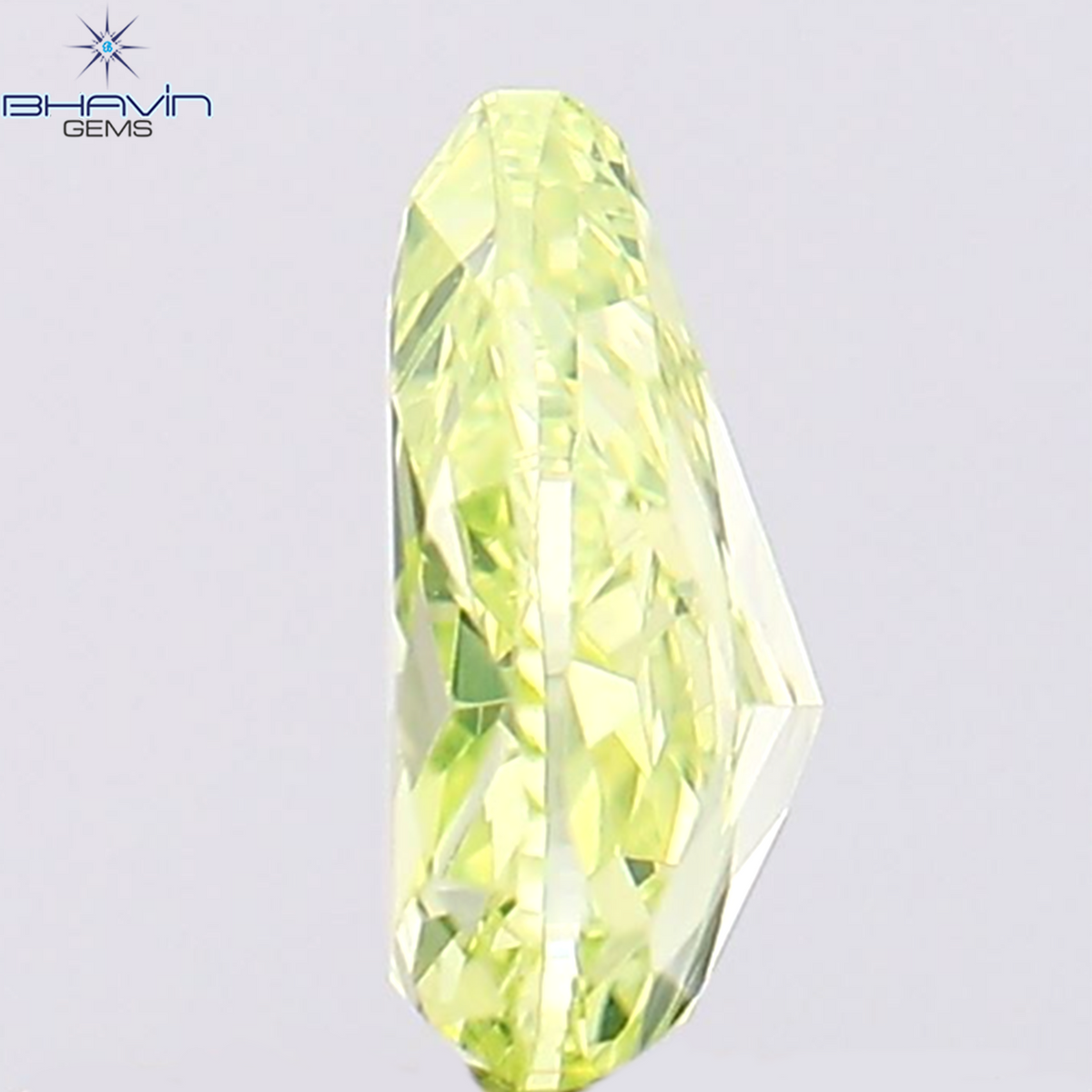 0.38 CT Natural Pear Diamond Enhanced Greenish Yellow Color Clarity VS1 (5.55 MM)