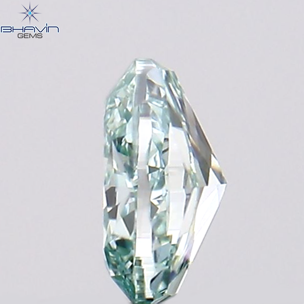 0.14 CT Natural Oval Diamond Enhanced Bluish Green Color Clarity VS1 (3.57 MM)