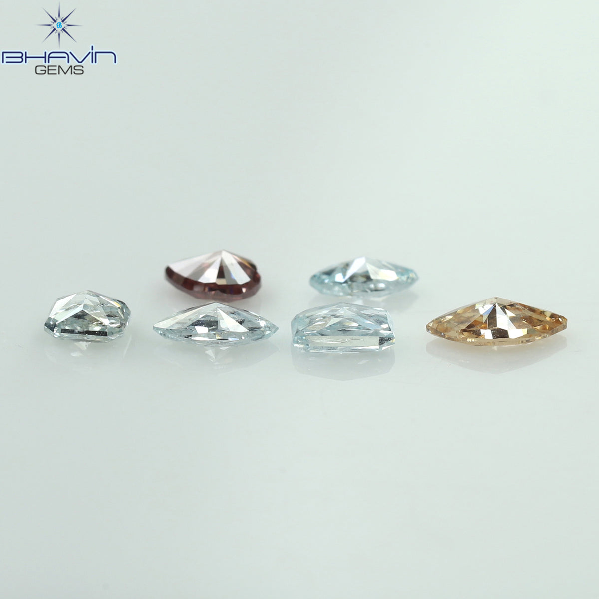 0.39 CT/6 Pcs Natural Mix Diamond Enhanced Mix Color Clarity VS-SI (4.14 MM)