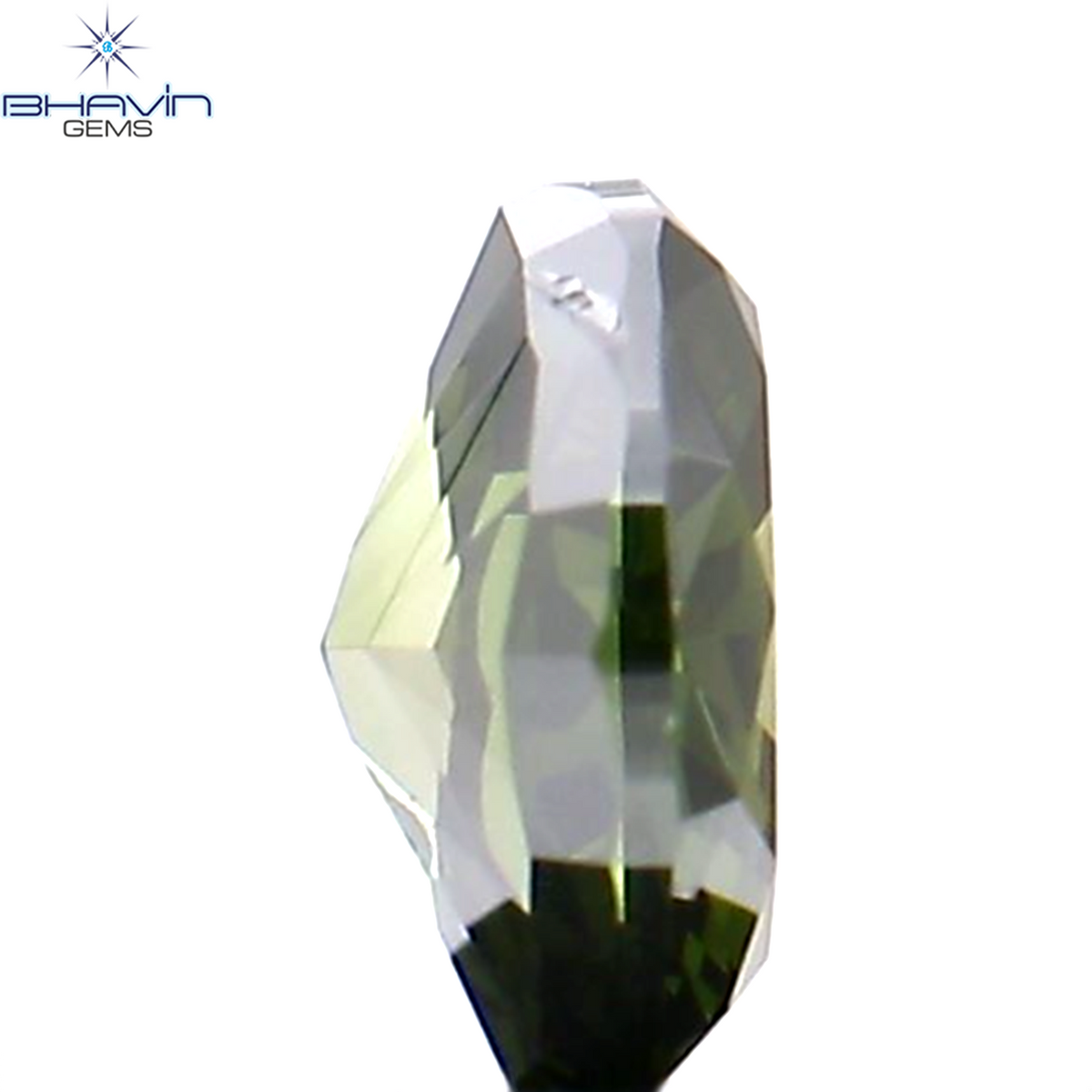 0.24 CT Natural Oval Diamond Enhanced Green Color Clarity VS2 (4.44 MM)