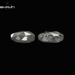 0.24 CT/2 ピース オーバル シェイプ ナチュラル ダイヤモンド ホワイト カラー I3 クラリティ (3.68 MM)