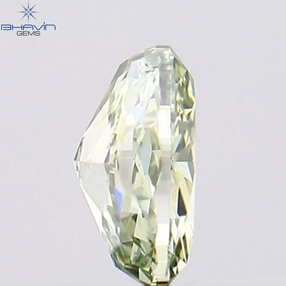 0.26 CT Natural Oval Diamond Enhanced Bluish Green Color Clarity VS1 (4.42 MM)