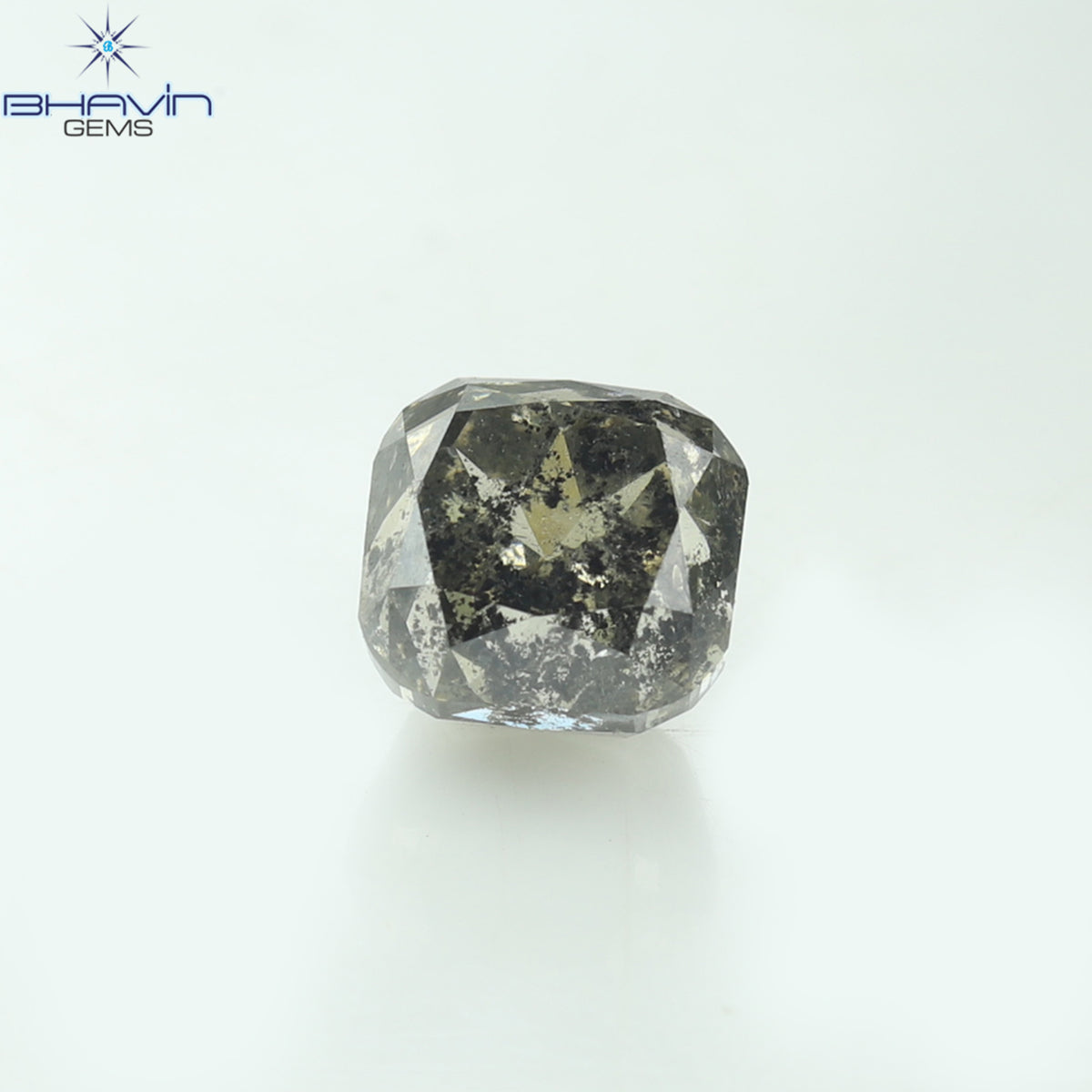 1.11 CT Natural Cushion Diamond Salt And Pepper Color Clarity I3 (5.09 MM)