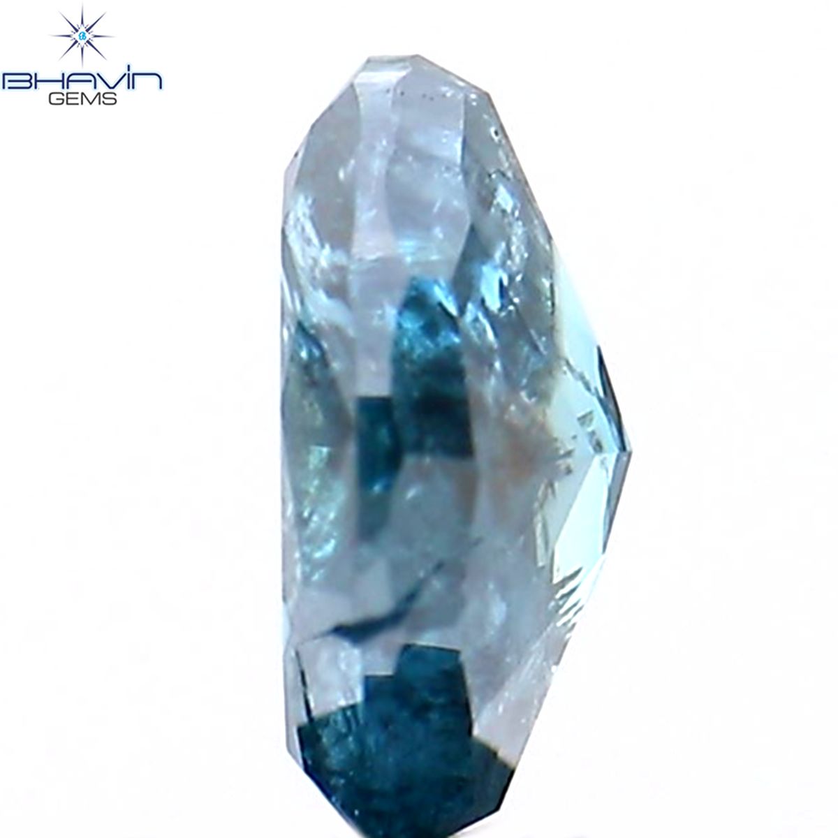 0.45 CT Natural Oval Diamond Enhanced Blue Color Clarity I3 (5.63 MM)