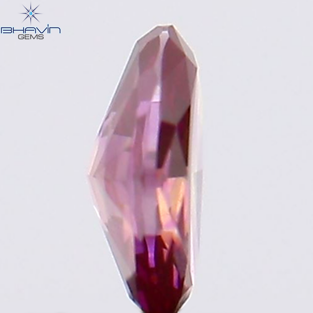0.12 CT オーバルシェイプ 天然ダイヤモンド 強化ピンク色 SI1 クラリティ (3.50 MM)