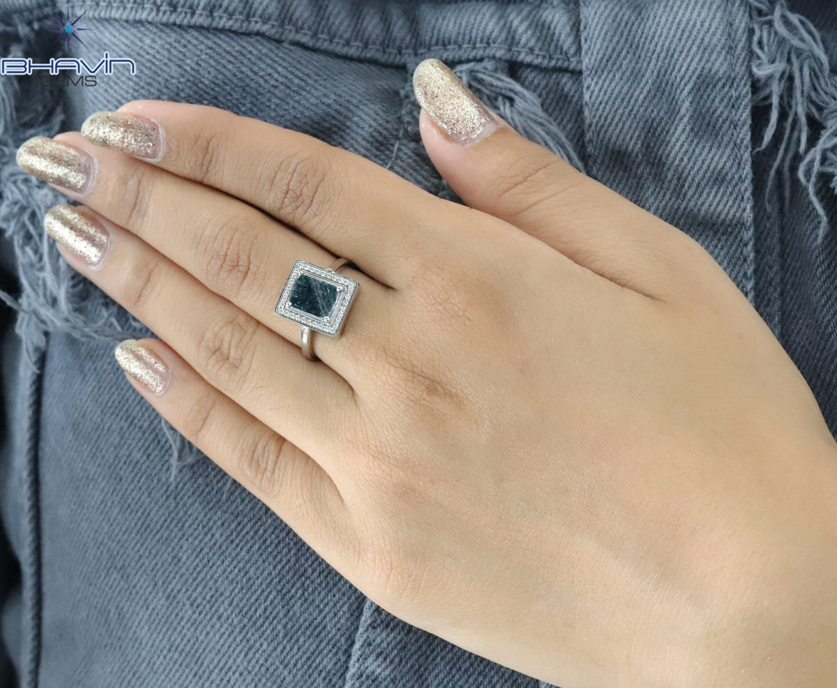 Vintage Blue Rose Cut Diamond Beauty