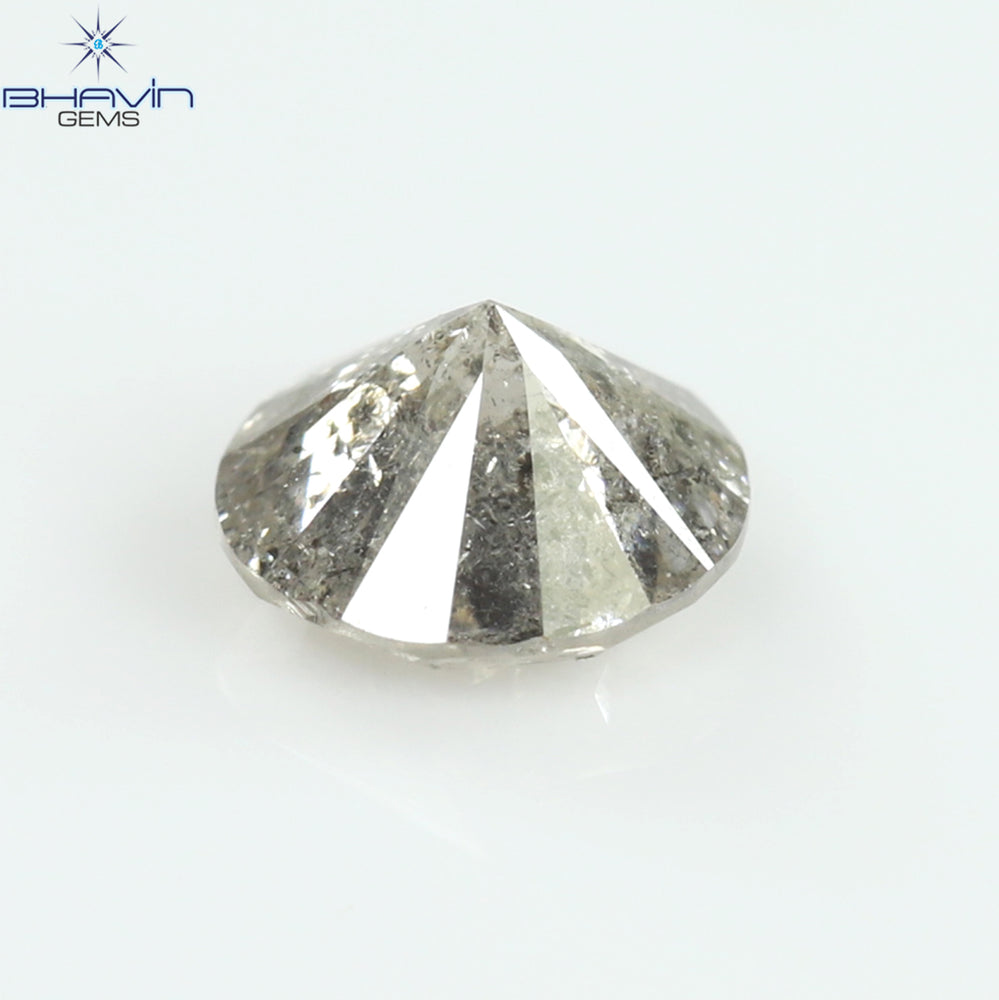 0.45 CT Round Shape Natural Loose Diamond Salt And Pepper Color I3 Clarity (4.92 MM)