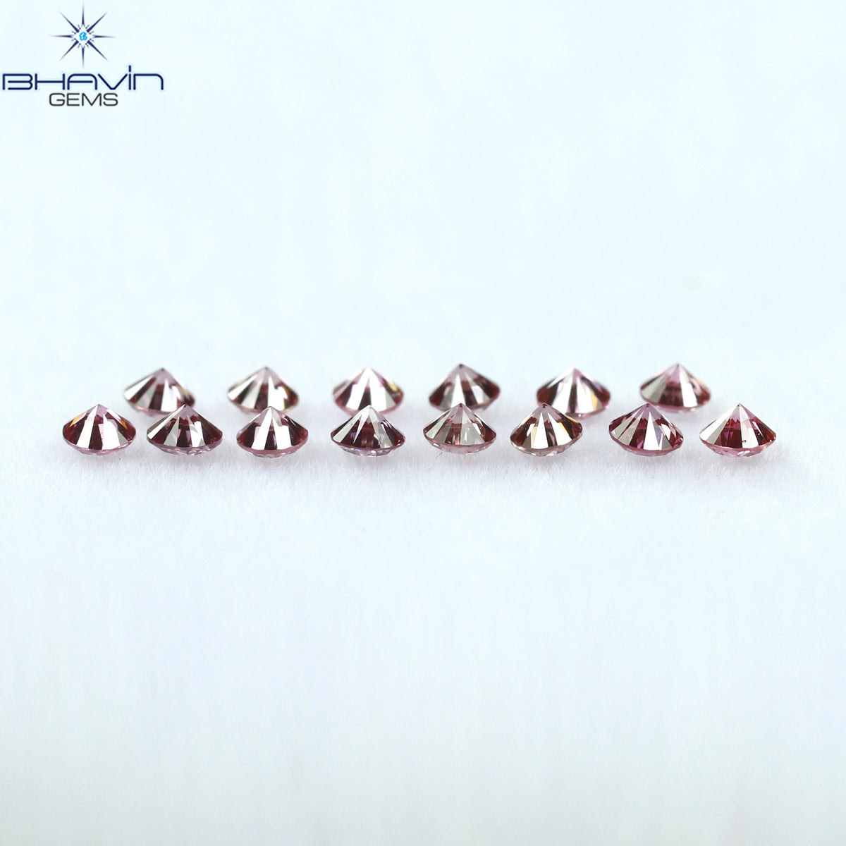 0.30CT/14PCS ラウンドダイヤモンド ビビッドピンクカラー 天然ダイヤモンド VS クラリティ (1.70MM)