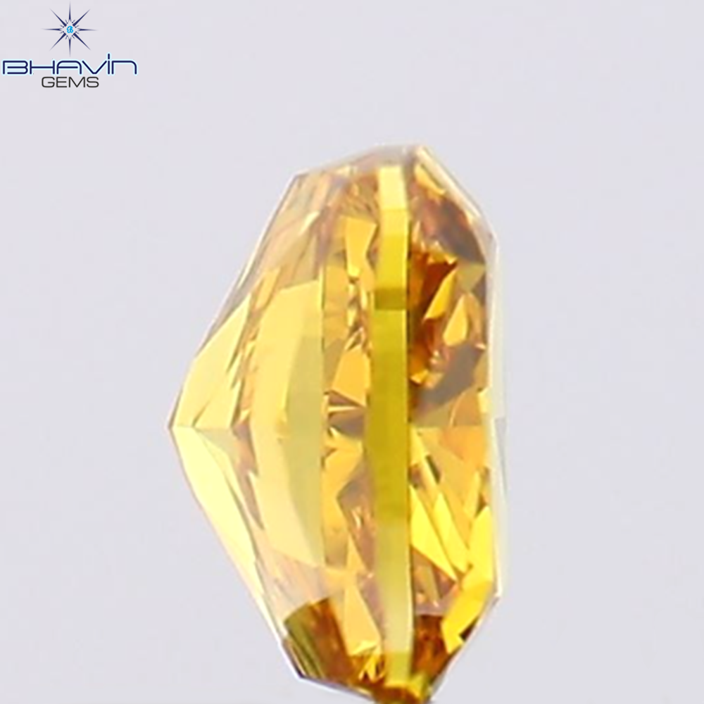 0.35 CT クッション シェイプ ナチュラル ダイヤモンド オレンジ色 VS1 クラリティ (4.08 MM)