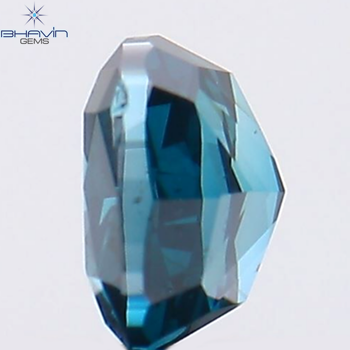 0.28 CT Natural Cushion Diamond Enhanced Blue Color Clarity SI1 (3.82 MM)