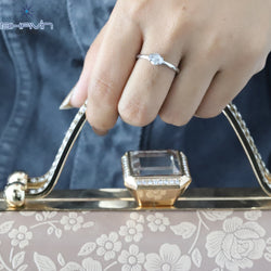 Geometric Diamond, Salt And Pepper Diamond, Natural Diamond Ring, Engagement Ring