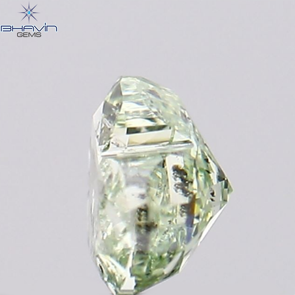 0.30 CT Natural Heart Diamond Enhanced Blueish Green Color Clarity I1 (4.22 MM)