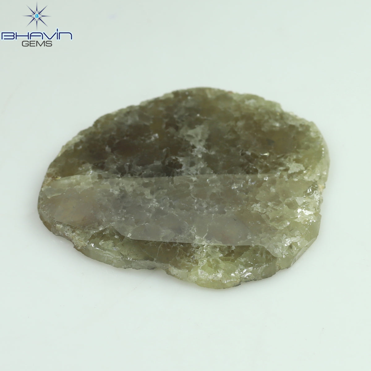 18.75 CT スライス シェイプ ナチュラル ダイヤモンド ソルト アンド ペッパー カラー I3 クラリティ (31.00 MM)