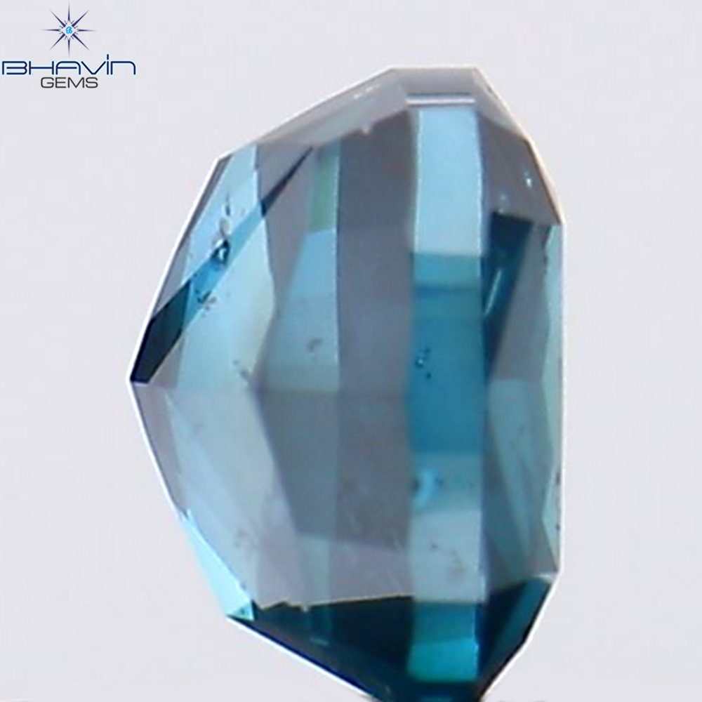 0.32 CT Cushion Shape Natural Diamond Blue Color SI1 Clarity (3.90 MM)
