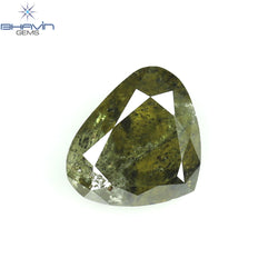 0.70 CT Heart Shape Natural Diamond Green Color I3 Clarity (5.95 MM)