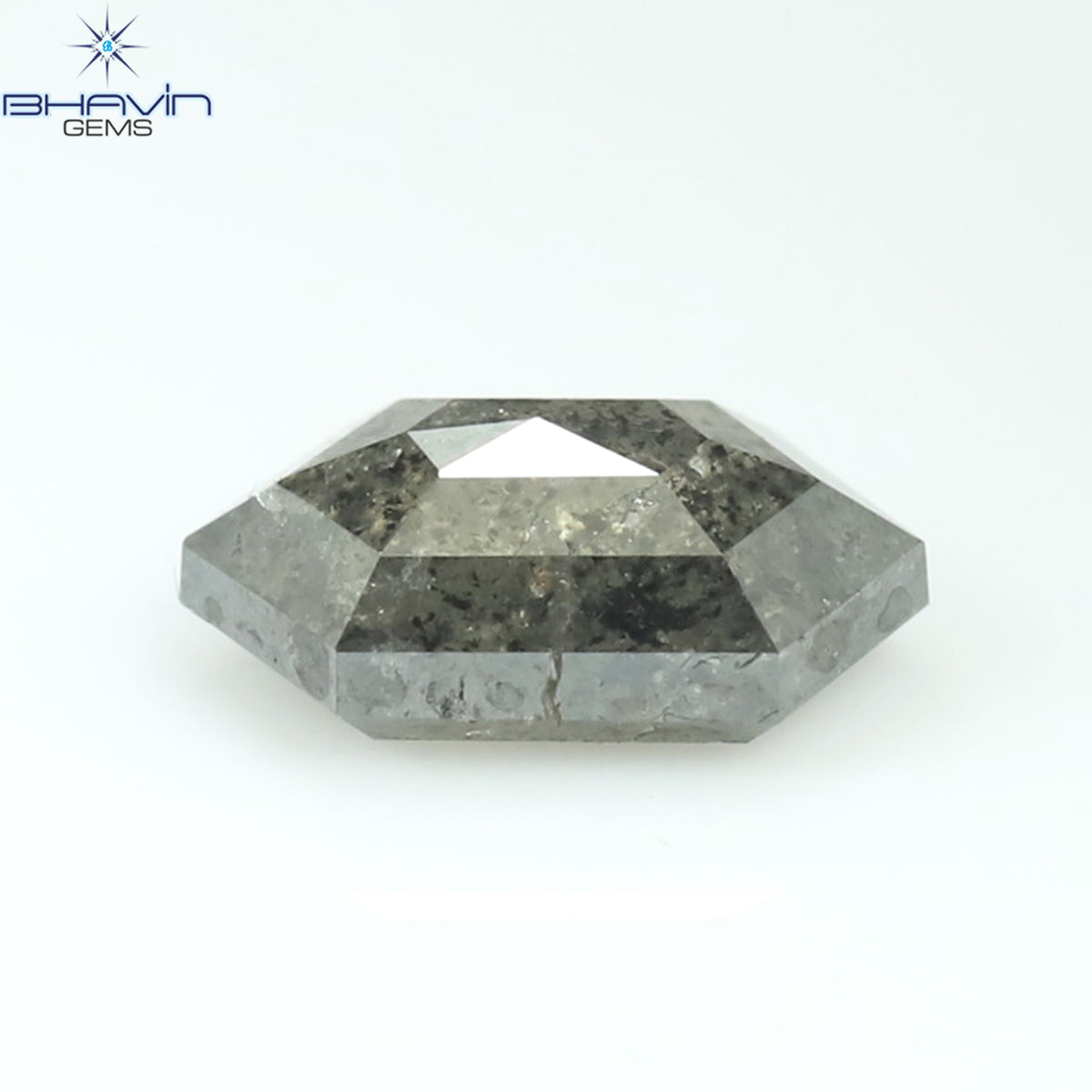 0.80 CT Natural Hexagon Diamond Salt And Pepper Color Clarity I3 (7.10 MM)
