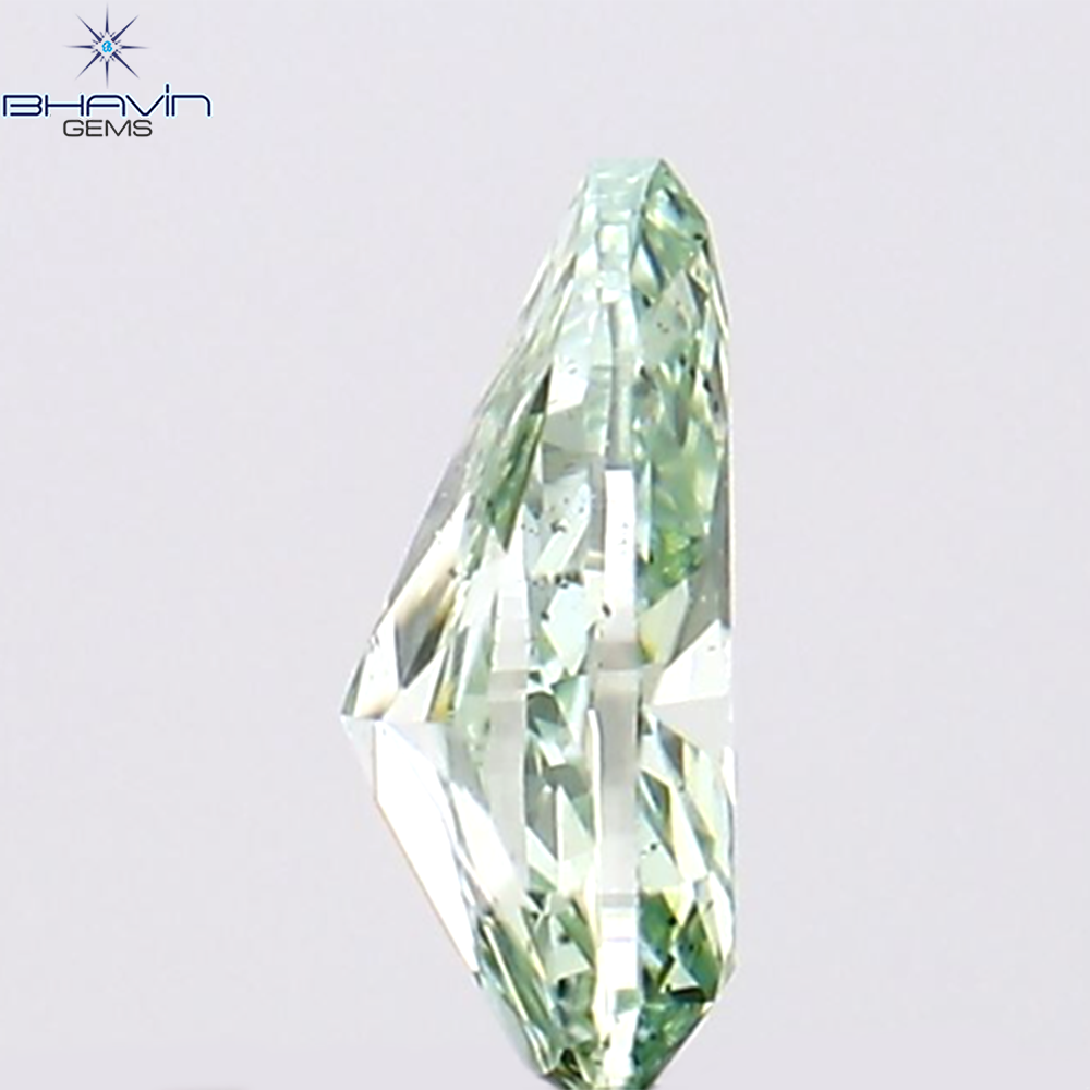 0.15 CT Natural Pear Diamond Enhanced Bluish Green Color Clarity VS2 (4.22 MM)