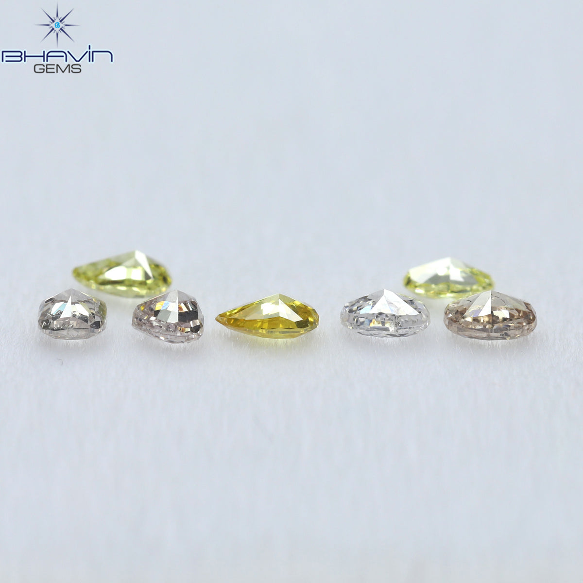 0.46 CT/7 ピース ミックス シェイプ ナチュラル ダイヤモンド ミックス カラー VS-SI クラリティ (3.12 MM)
