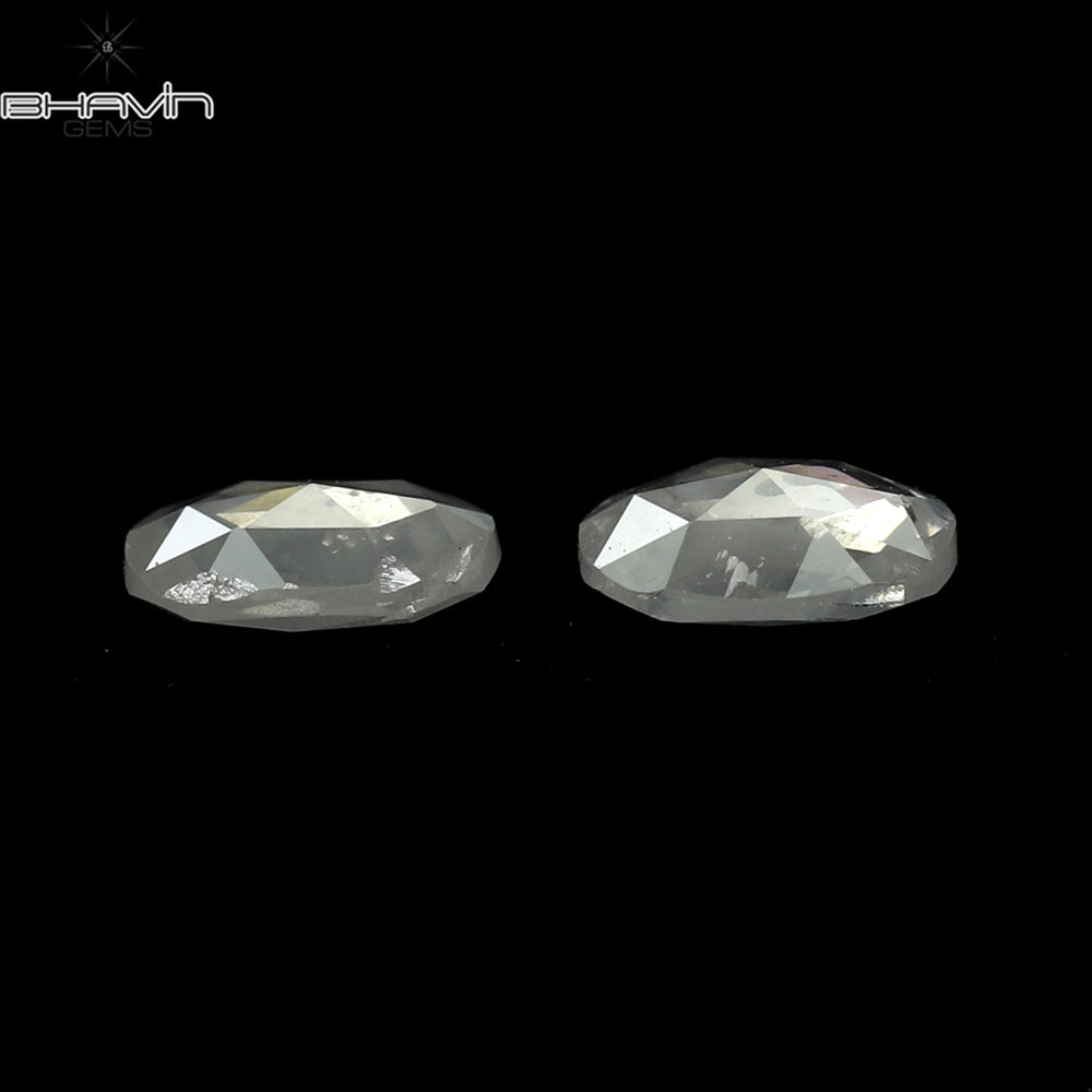 0.21 CT/2 ピース オーバル シェイプ ナチュラル ダイヤモンド ホワイト カラー I3 クラリティ (3.67 MM)