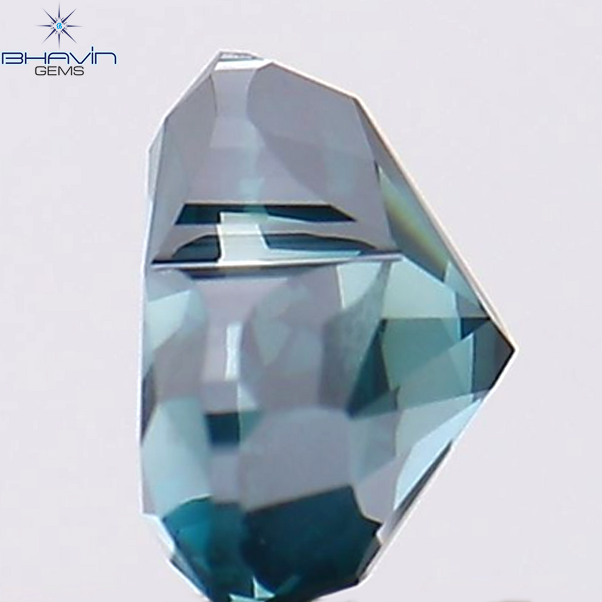 0.50 CT ハート シェイプ ナチュラル ダイヤモンド ブルー カラー VS2 クラリティ (4.80 MM)