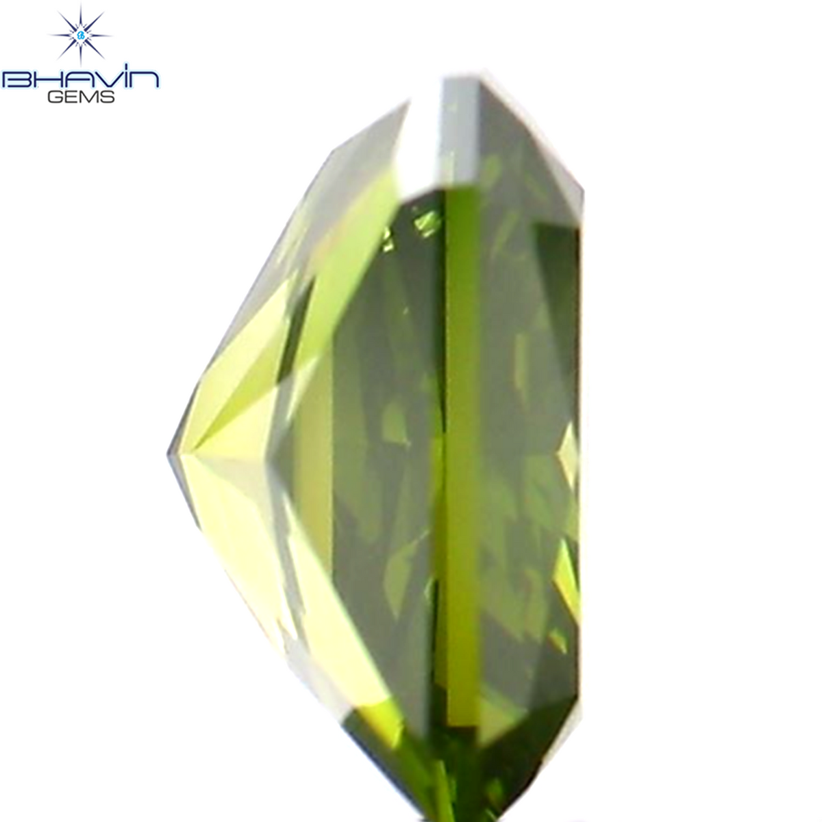 0.58 CT Natural Radiant Diamond Enhanced Green Color Clarity SI1 (5.26 MM)