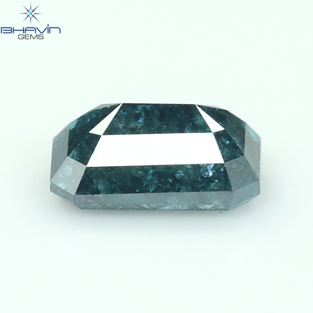1.11 CT  Emerald Shape Natural Diamond Blue Color I3 Clarity (7.07 MM)