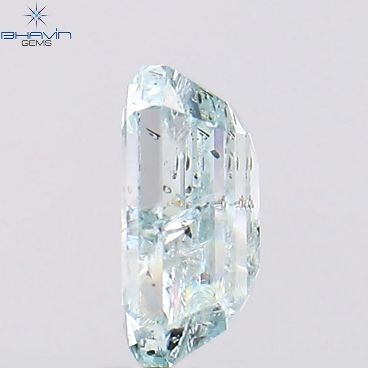 1.01 CT Natural Emerald Diamond Enhanced Greenish Blue Color Clarity I2 (6.60 MM)