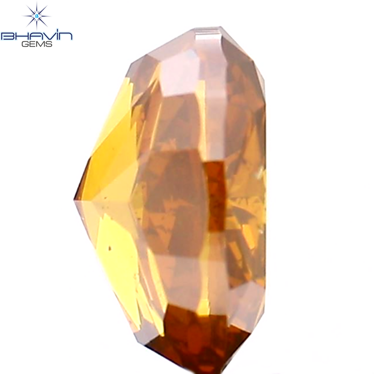 1.02 CT Natural Oval Diamond Enhanced Orange Color Clarity SI2 (6.56 MM)