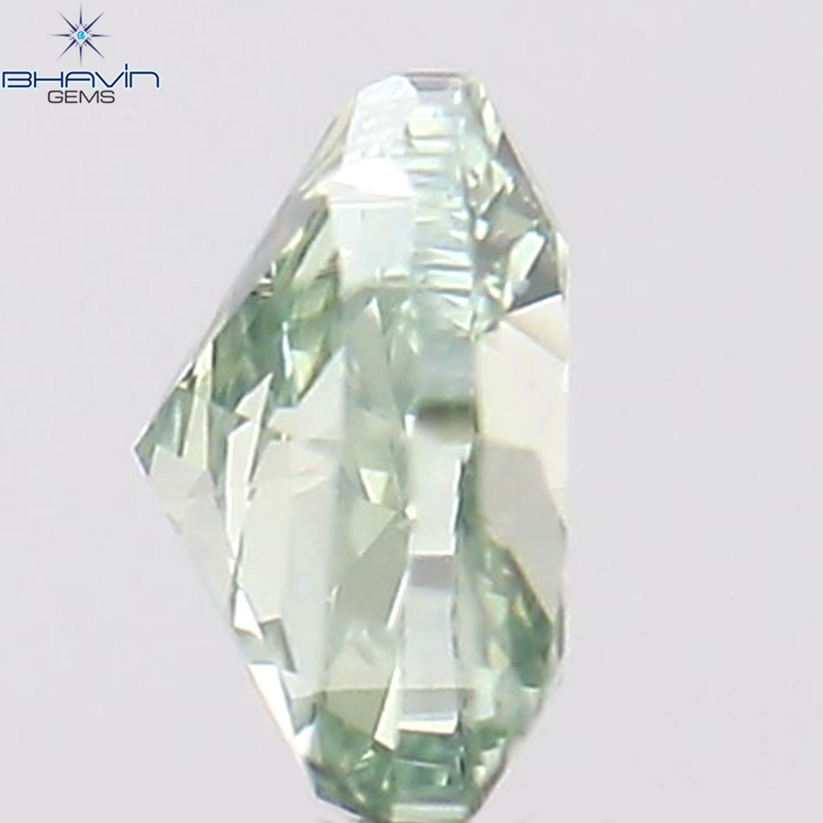 0.16 CT Natural Heart Diamond Enhanced Green Color Clarity SI1 (3.57 MM)