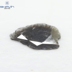 0.69 CT スライス形状 天然ダイヤモンド ソルト アンド パッパー カラー I3 クラリティ (10.73 MM)