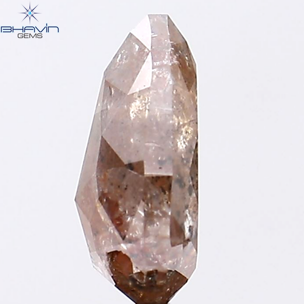 2.60 CT Pear Shape Natural Diamond Peach (Salt And Pepper) Color I3 Clarity (10.33 MM)