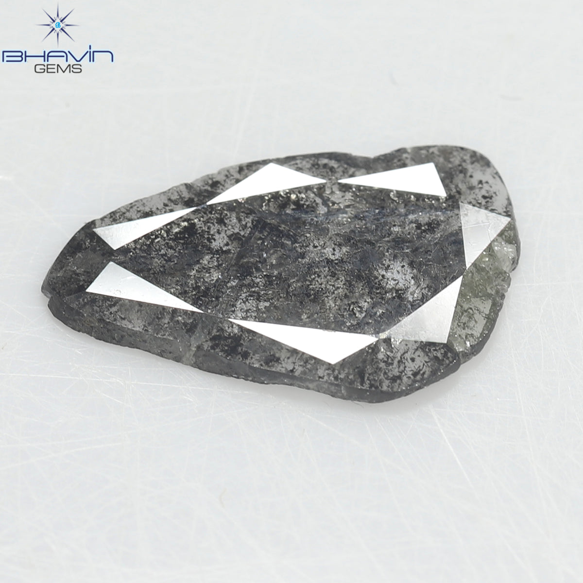 1.26 CT Slice Natural Diamond Salt And Papper Color Clarity I3 (13.20 MM)