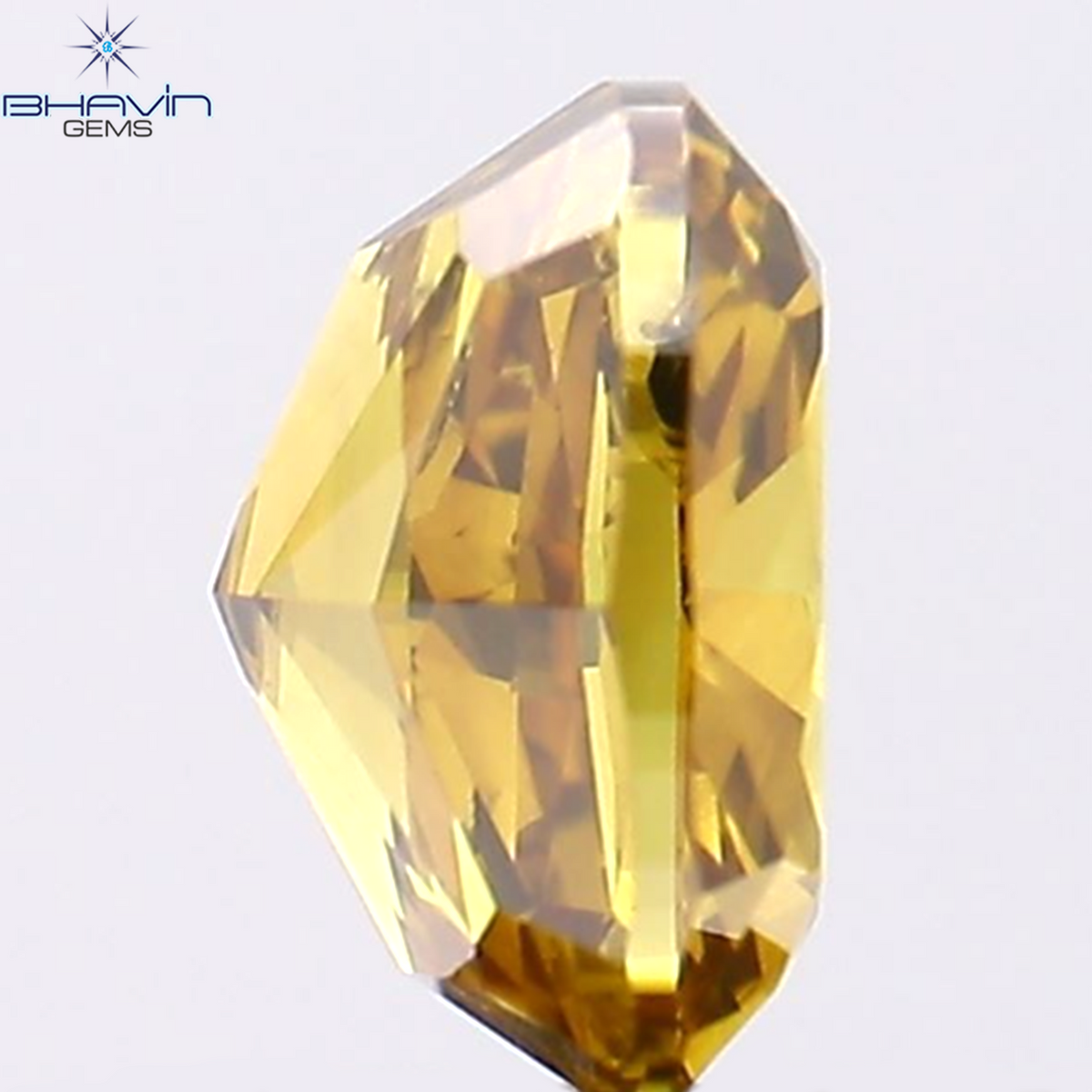 0.95 CT Natural Cushion Diamond Enhanced Orange Color Clarity SI1 (5.96 MM)