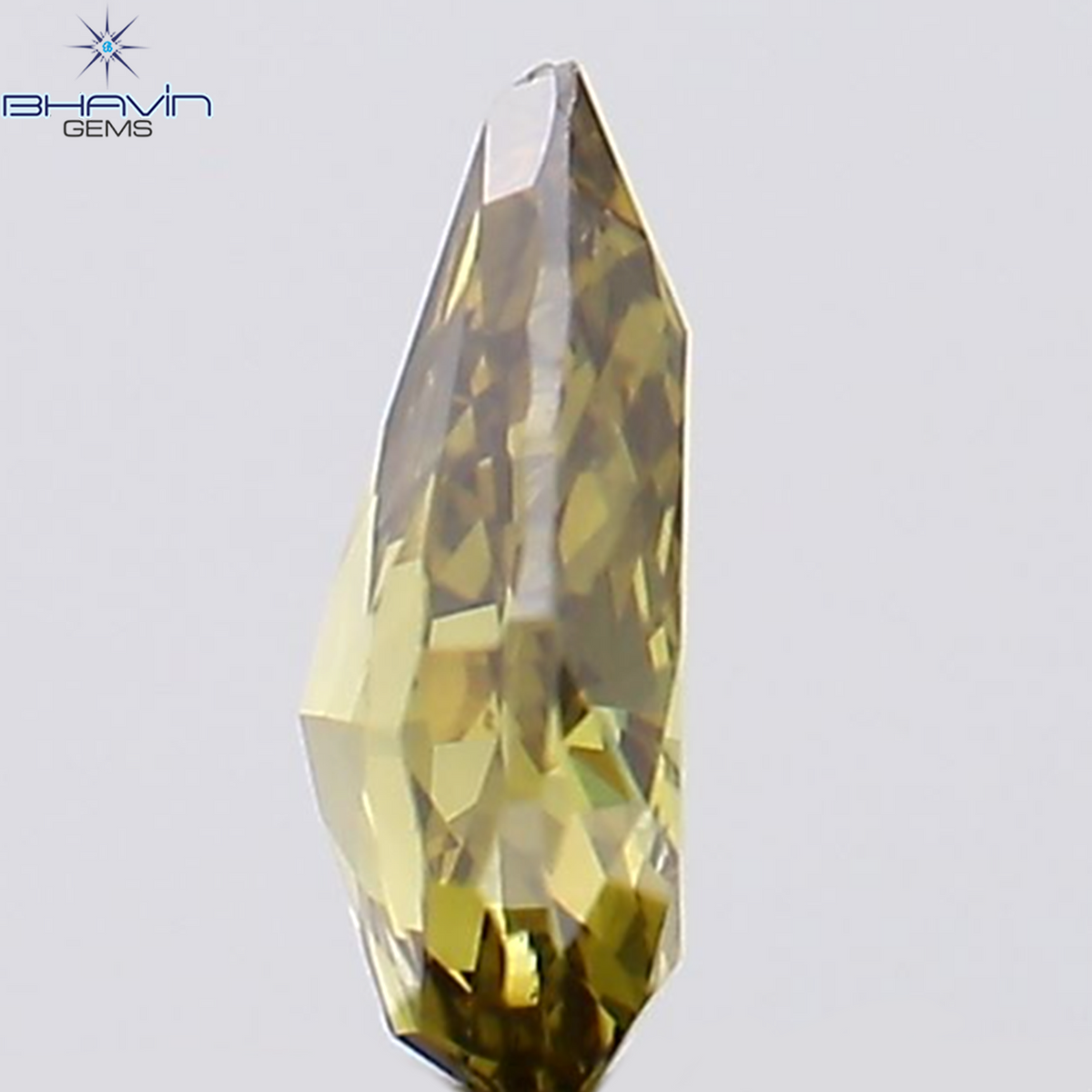 0.22 CT ペアシェイプ ナチュラル ダイヤモンド イエロー カラー SI1 クラリティ (4.76 MM)