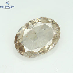 0.29 CT Oval Shape Natural Diamond Brown Pink Color I1 Clarity (4.97 MM)