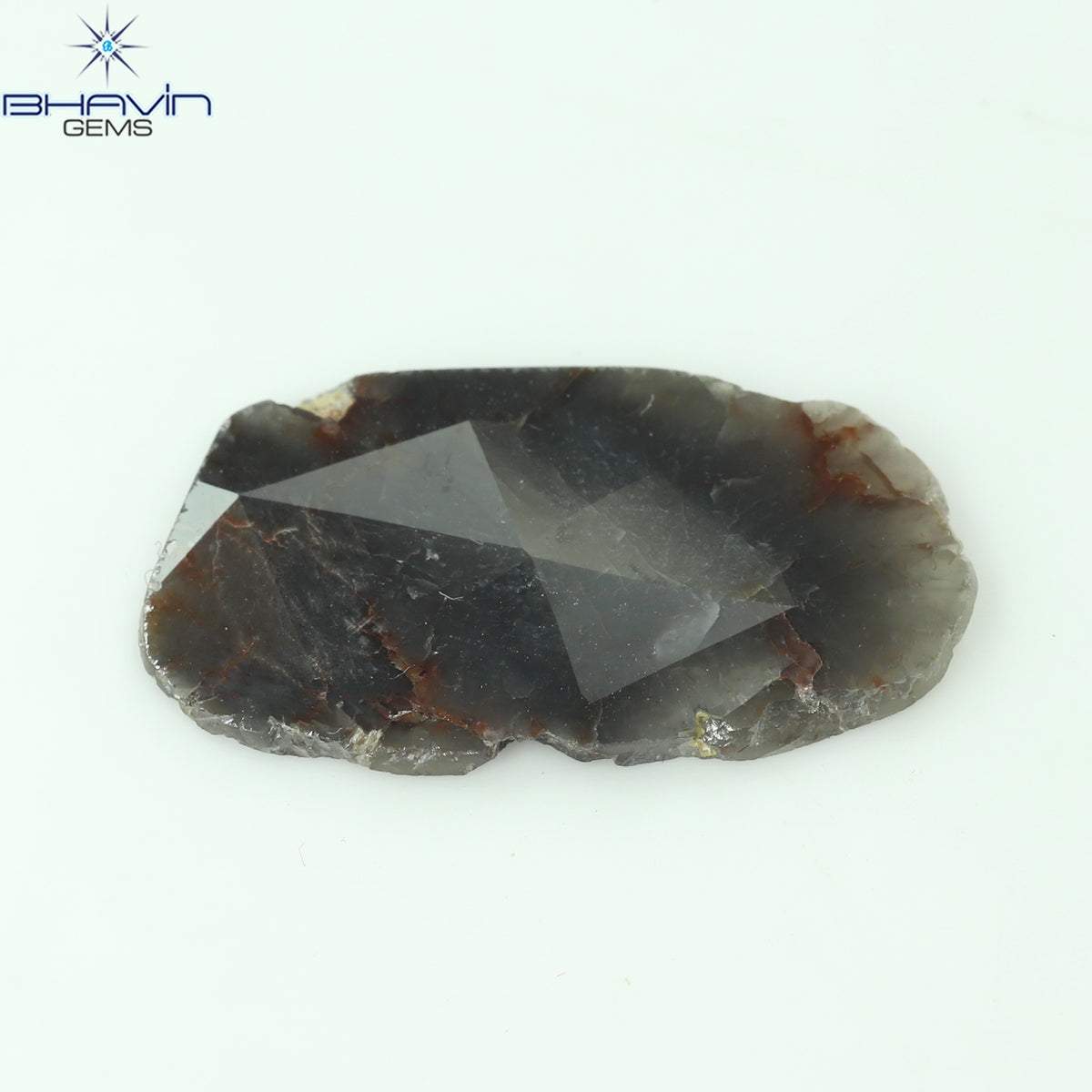 4.21 CT Natural Slice Diamond Brown Gray Color Clarity I3 (21.70 MM)