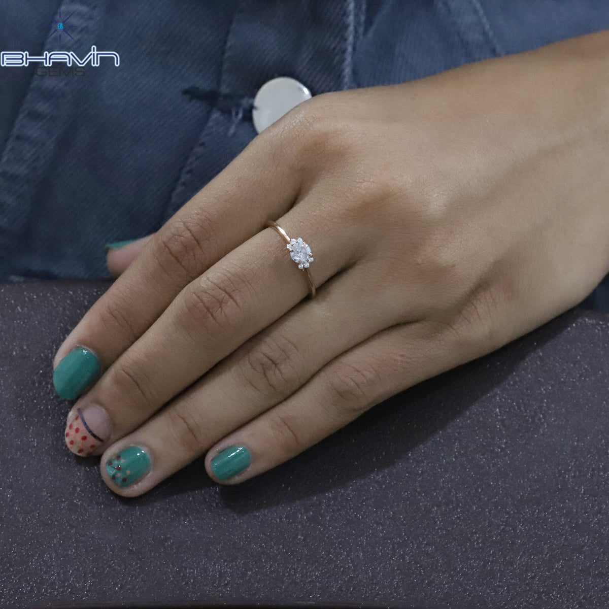 Round Diamond, Natural Diamond Ring, Salt And Pepper Diamond, Gold Ring, Engagement Ring, Wedding Ring, Diamond Ring,