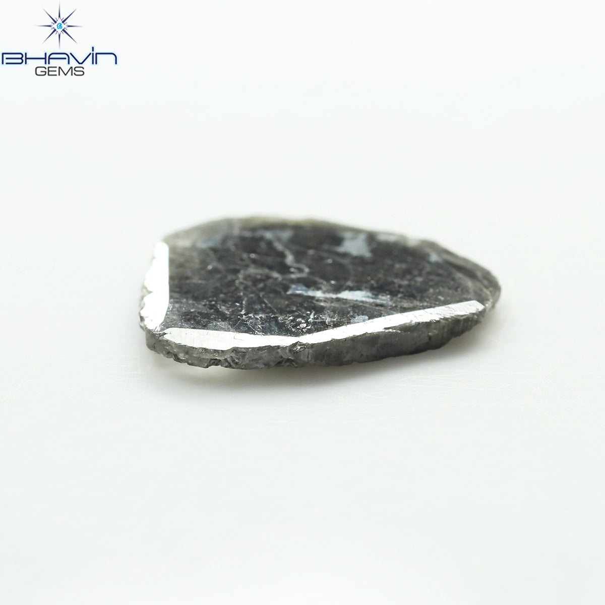 2.26 CT スライス シェイプ ナチュラル ダイヤモンド ソルト アンド ペッパー カラー I3 クラリティ (13.45 MM)