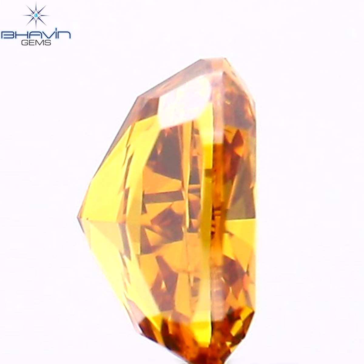 0.34 CT クッション シェイプ 天然ダイヤモンド 強化オレンジ色 VS2 クラリティ (4.25 MM)