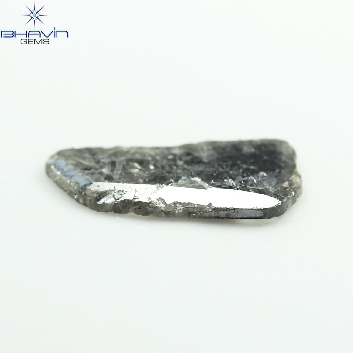 3.06 CT スライス シェイプ ナチュラル ダイヤモンド ソルト アンド ペッパー カラー I3 クラリティ (17.50 MM)
